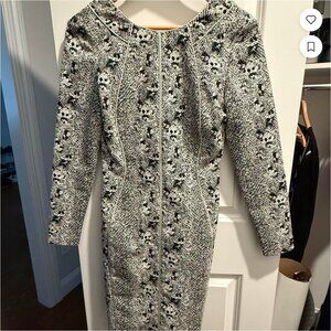 REISS black and white long sleeve dress